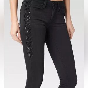 Paige Women's Verdugo Ultra Skinny Embellished Gems black Jeans‎ Size 30